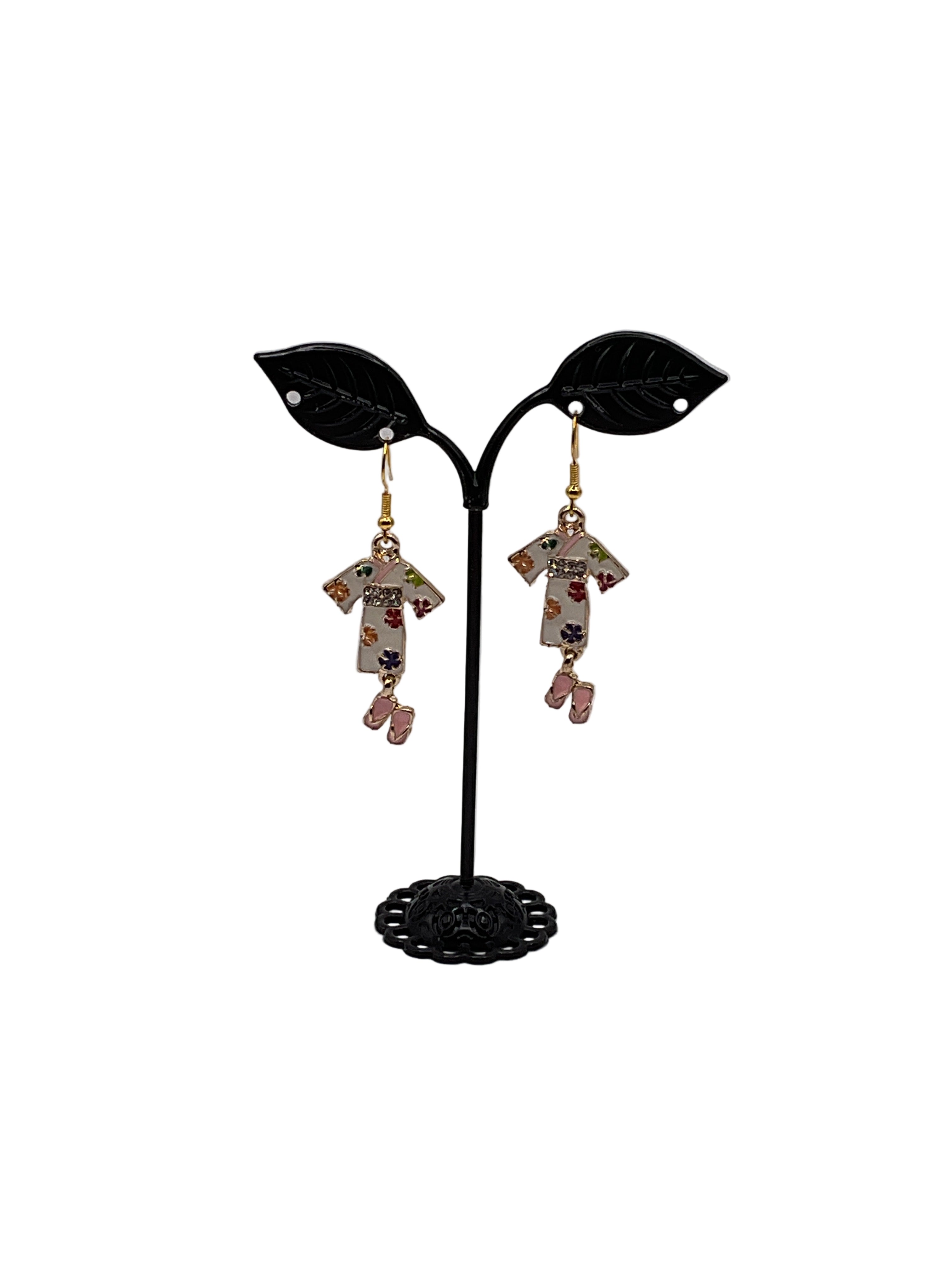 Robe and slipper earrings