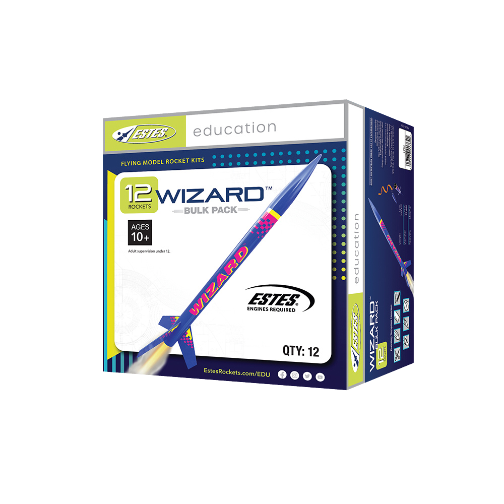 Estes Rockets - Wizard Model Rocket Kit, Bulk Pack of 12, Skill Level Intermediate