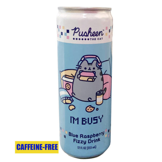 Pusheen The Cat I’m Busy Blue Raspberry Fizzy Drink (1 Can) - Collectors World Toys Hover Image