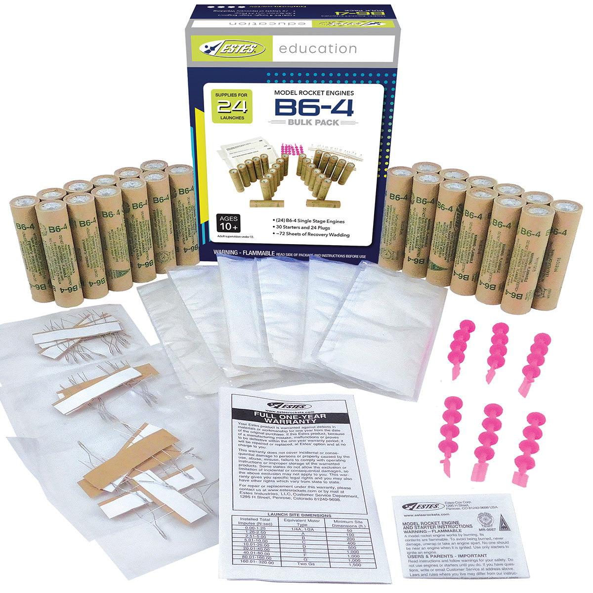 B6-4 Model Rocket Engines Bulk Pack (24pk)