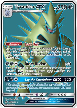 Tyranitar GX (Full Art) 203/214 - SM  Lost Thunder Holofoil