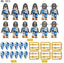 12-Piece Medieval Blue Soldier Army Set