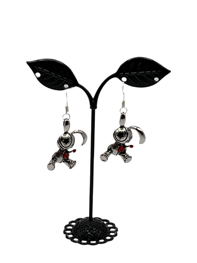 Rabbit voodoo doll earrings Hover Image