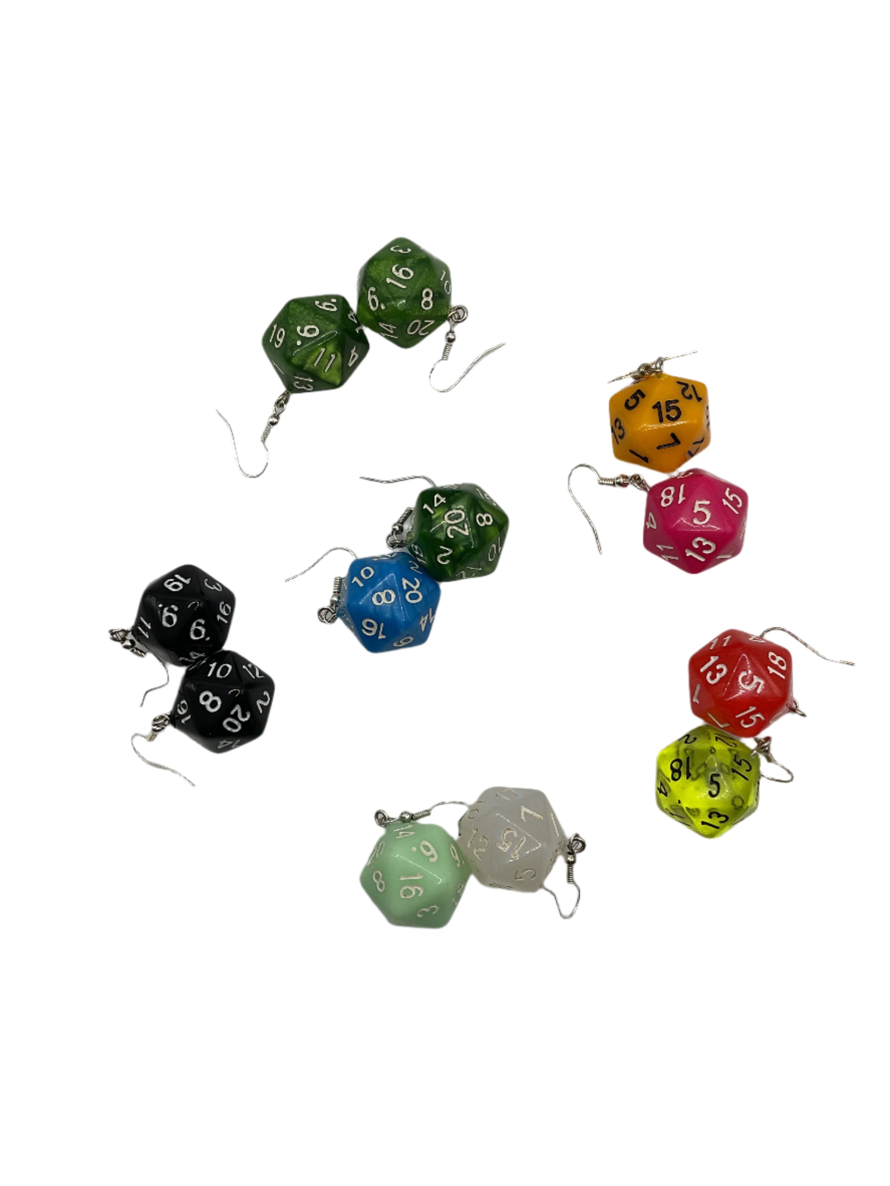 D20 Colorful Dice Earrings Main image