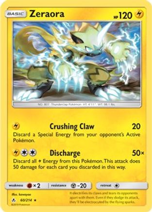 Zeraora (SM Unbroken Bonds) (Cracked Ice Holo) 060/214 - Deck Exclusives Holofoil Main image