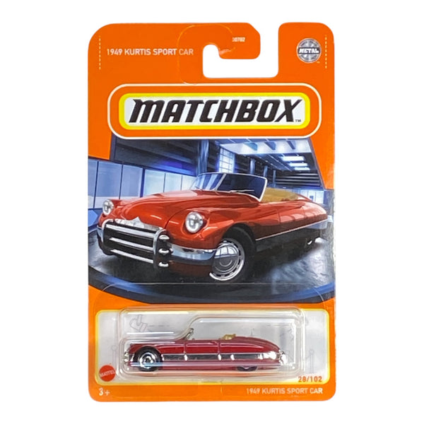 Matchbox 1949 Kurtis Sport Car Red 28/102 Die-Cast Convertible