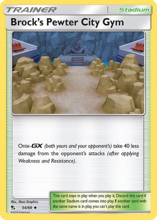 Brock's Pewter City Gym 054/68 - Hidden Fates Reverse Holofoil Main image