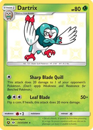 Dartrix SV3/SV94 - Hidden Fates Shiny Vault Holofoil
