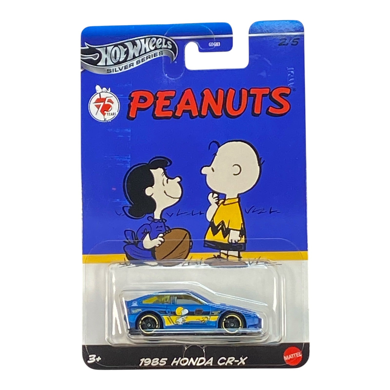 Hot Wheels 1985 Honda CR-X - Silver Series Peanuts 75 Years 2/5