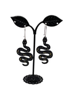 Celestial Black Snake Earrings