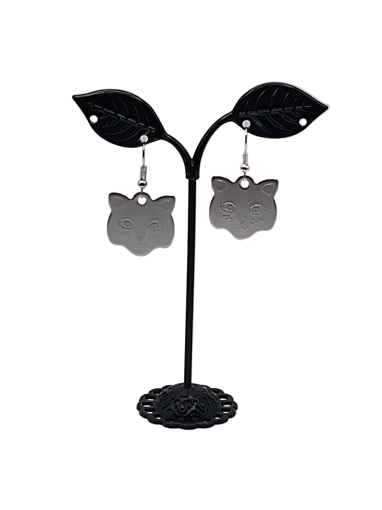 Cat Head Tag Earrings
