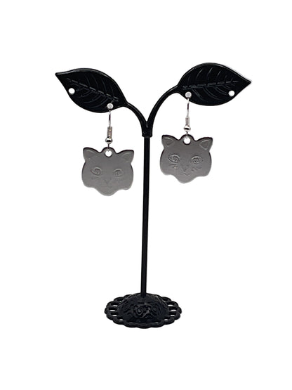Cat Head Tag Earrings