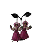 Lady in pink earrings