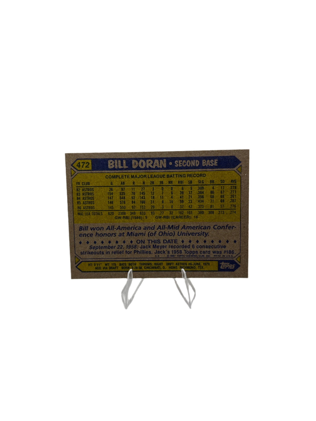 Topps Bill Doran