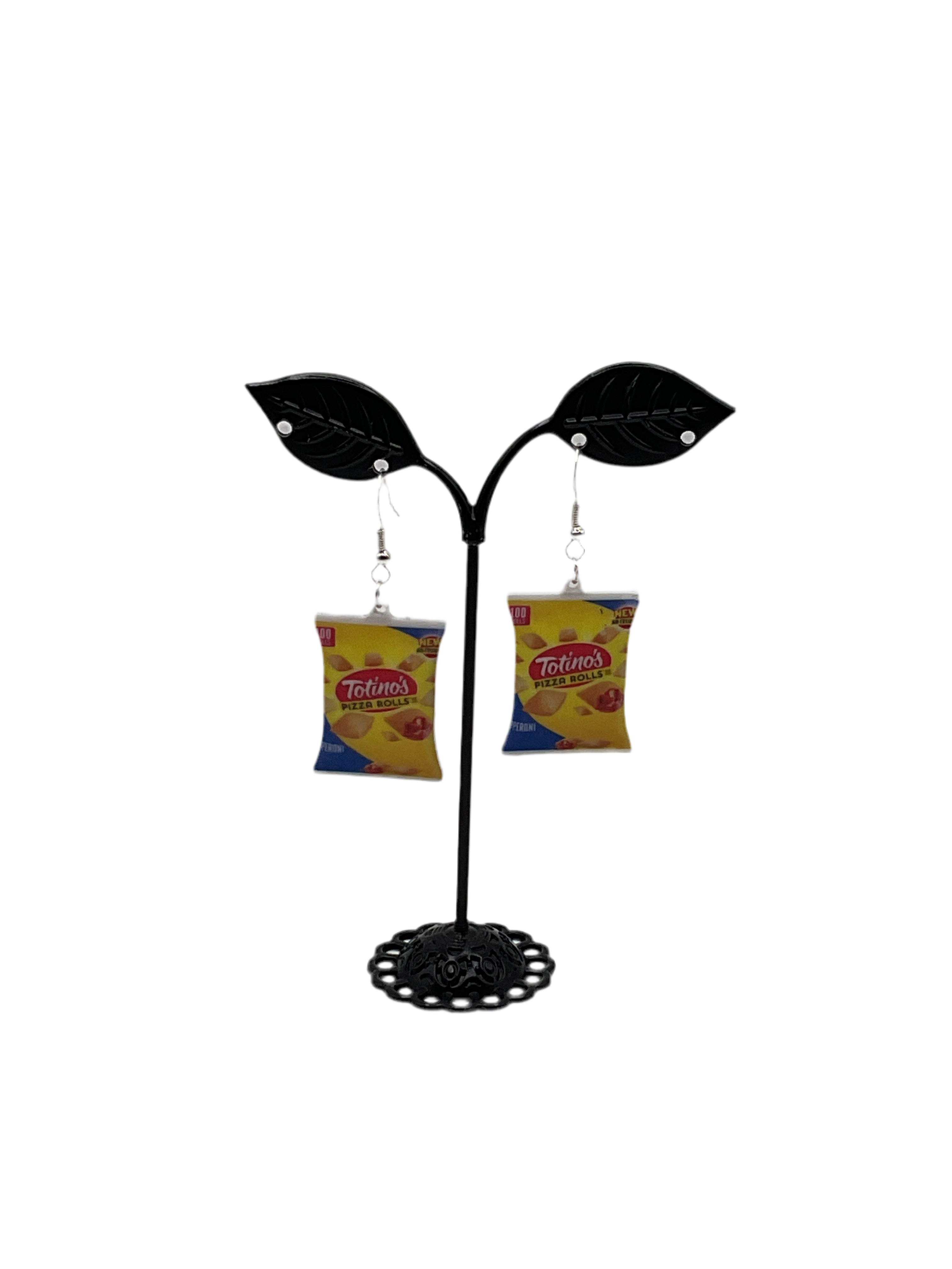 Pizza roll earrings