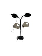 White mixer earrings