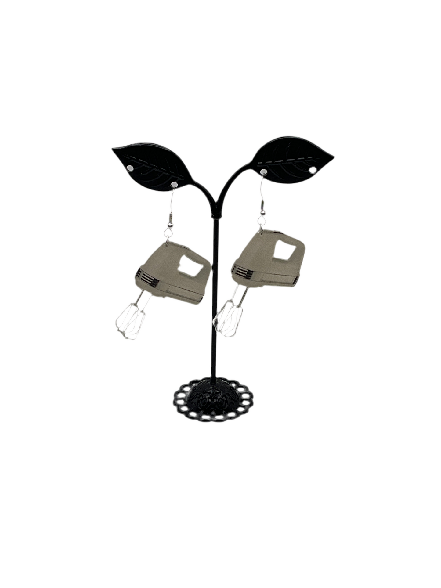 White mixer earrings