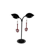 Red Pitchfork Earrings