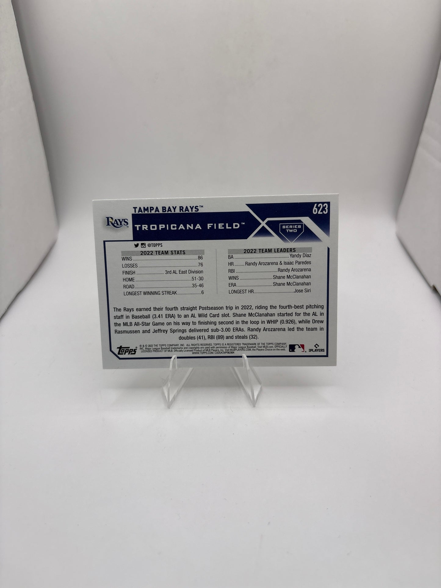 Topps Tampa Bay Rays Team Card