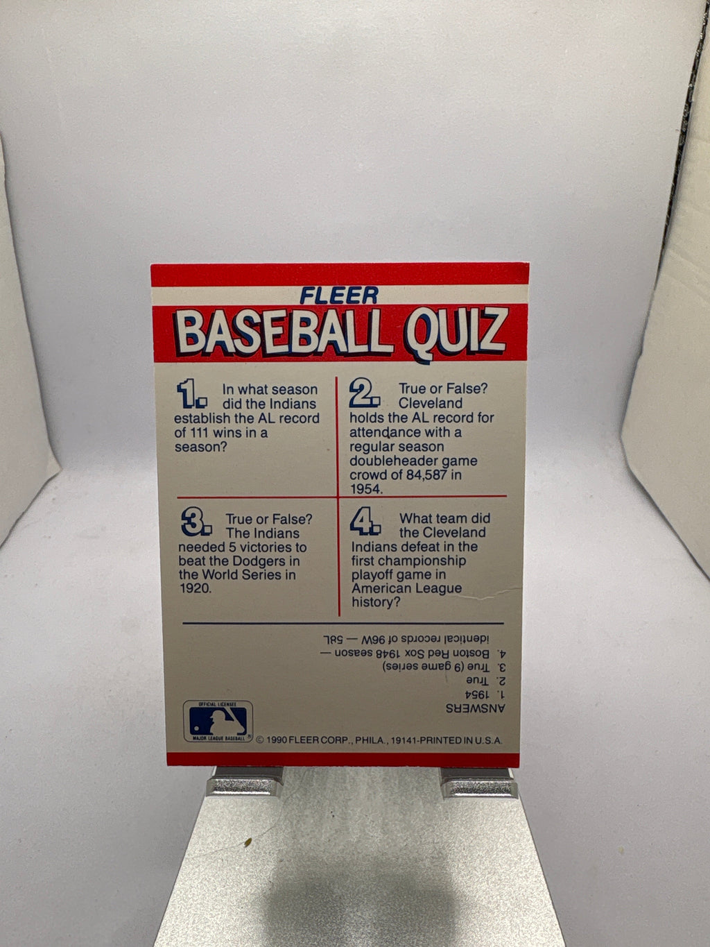 Fleer Cleveland Indians Baseball Sticker