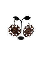 Cheetah print snowflake earrings
