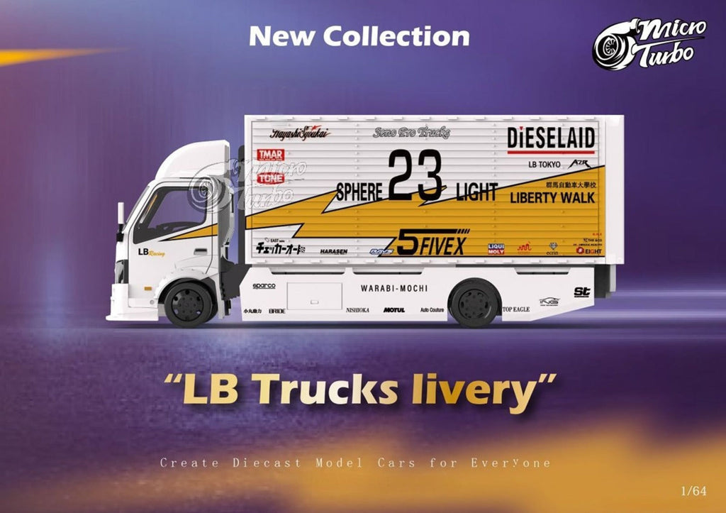 MicroTurbo HINO 300 Custom Truck LBWK Silhouette Lighting #23 1:64 - Collectors World Toys