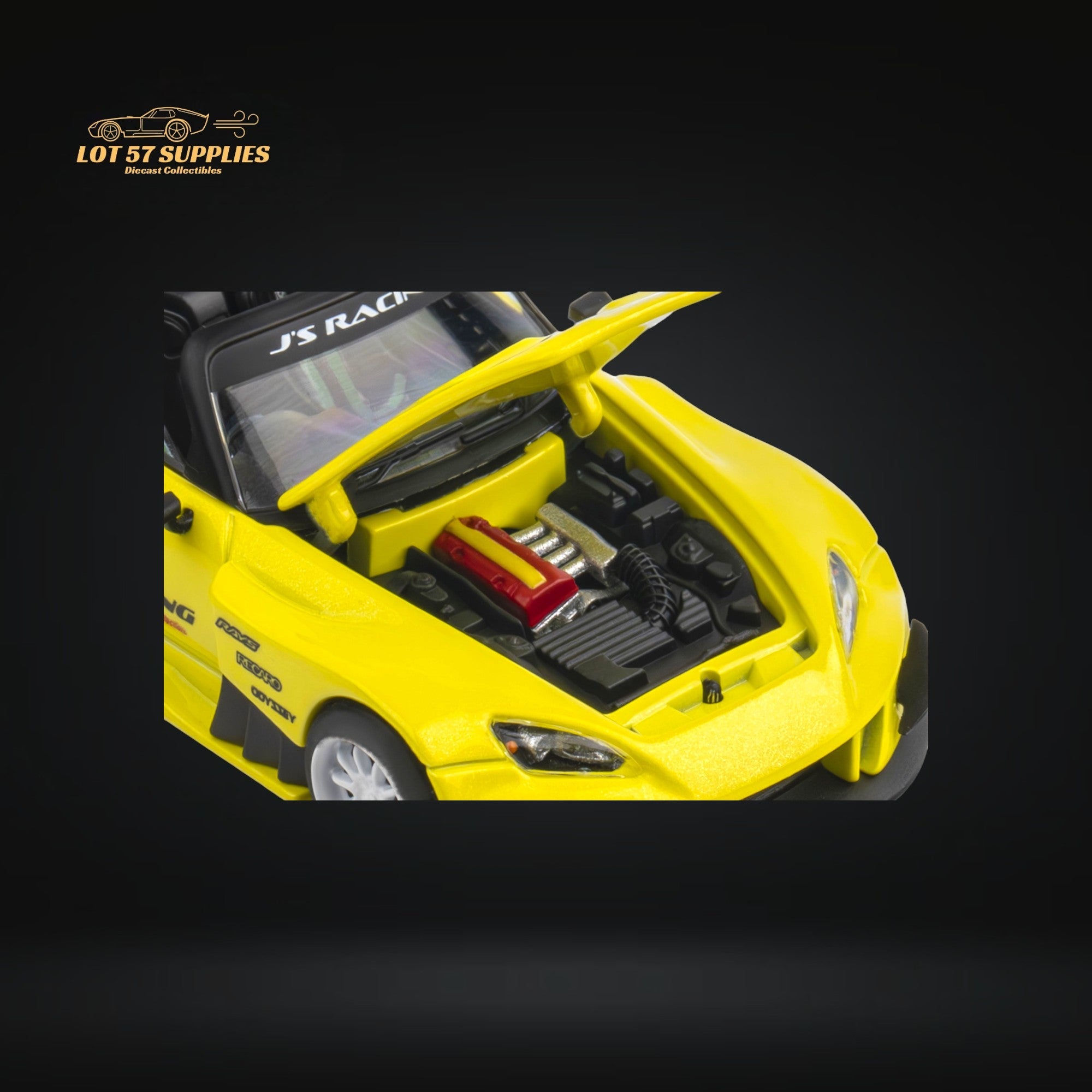 Microturbo Honda S2000 JS Racing Custom in Indy Yellow Pearl 1:64 - Collectors World Toys