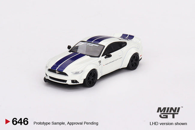 Mini-GT FORD MUSTANG GT LB-WORKS White 1:64 #646 - Collectors World Toys Hover Image
