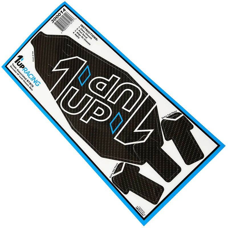 Twin 1up Outline Logo Reusable CF Look Chassis Skin - AE B7