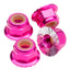 M4 Flanged & Serrated Aluminum Locknuts, Hot Pink, 4pcs