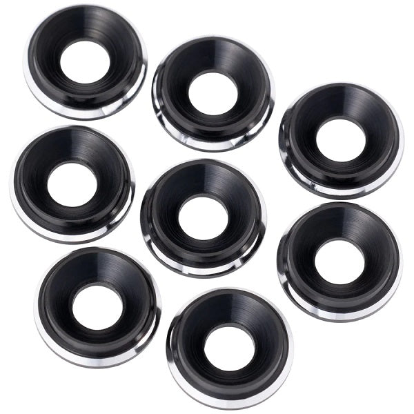 1UP Racing - 7075 LowPro Countersunk Washers, M3, Black Shine, 8pcs