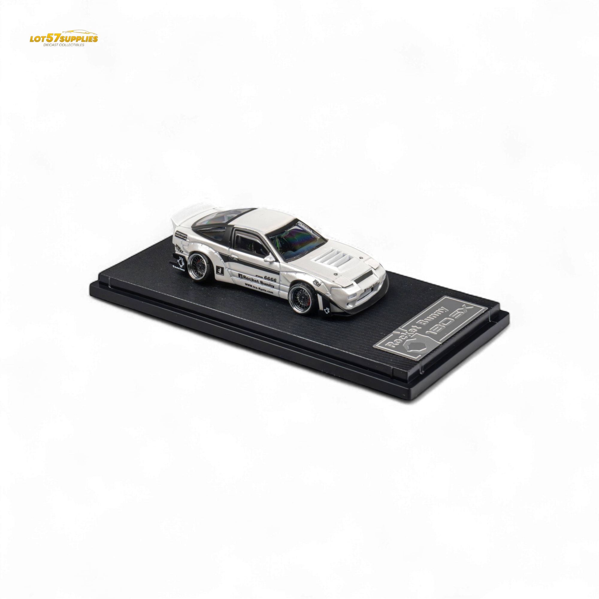 MicroTurbo Custom 180SX - Pandem Rocket Bunny White 1:64 - Collectors World Toys