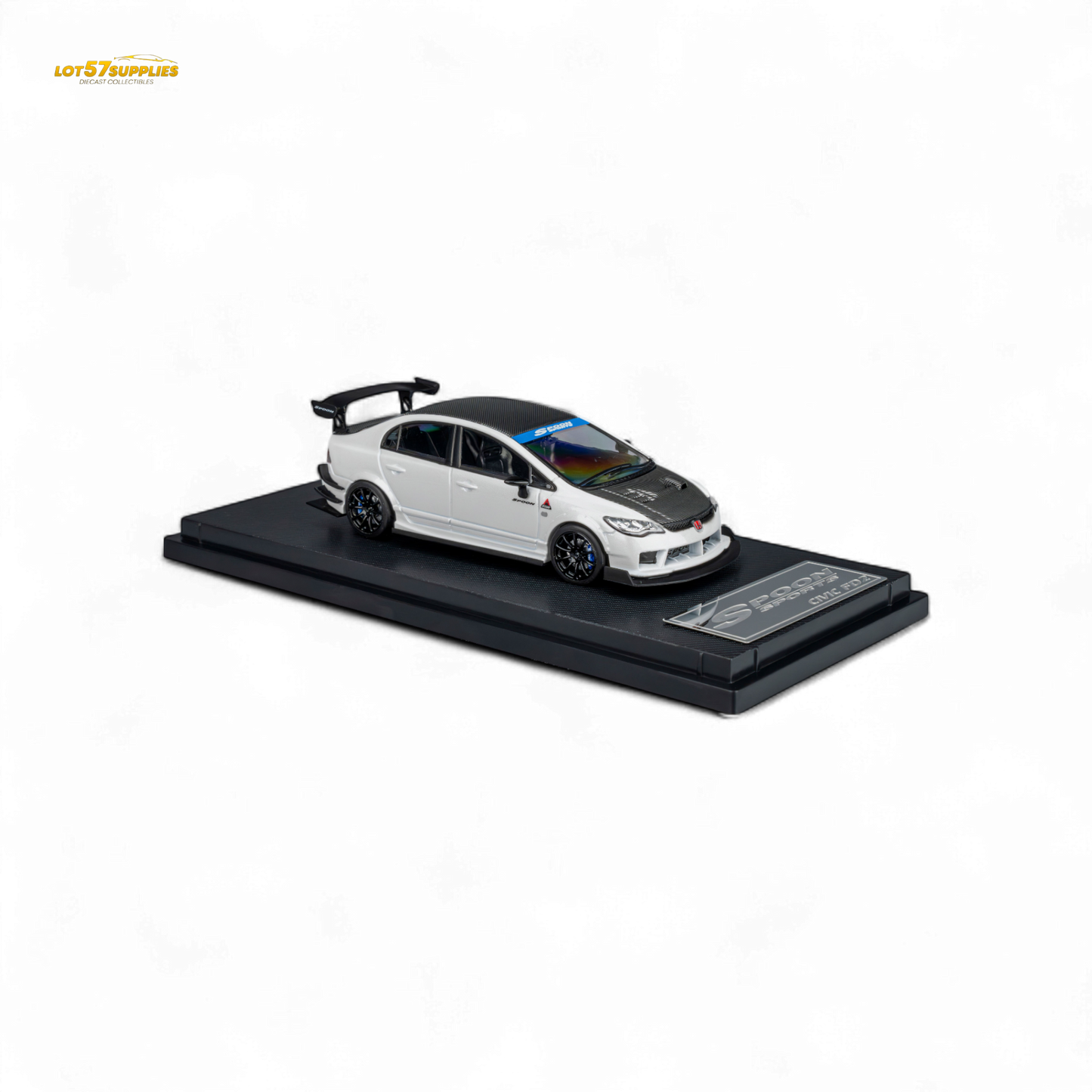 (Pre-Order) Microturbo Honda Civic Type R FD2 Spoon Sports - Metallic White 1:64