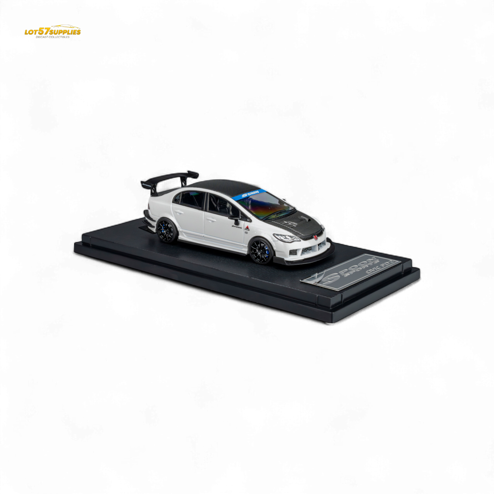 (Pre-Order) Microturbo Honda Civic Type R FD2 Spoon Sports - Metallic White 1:64