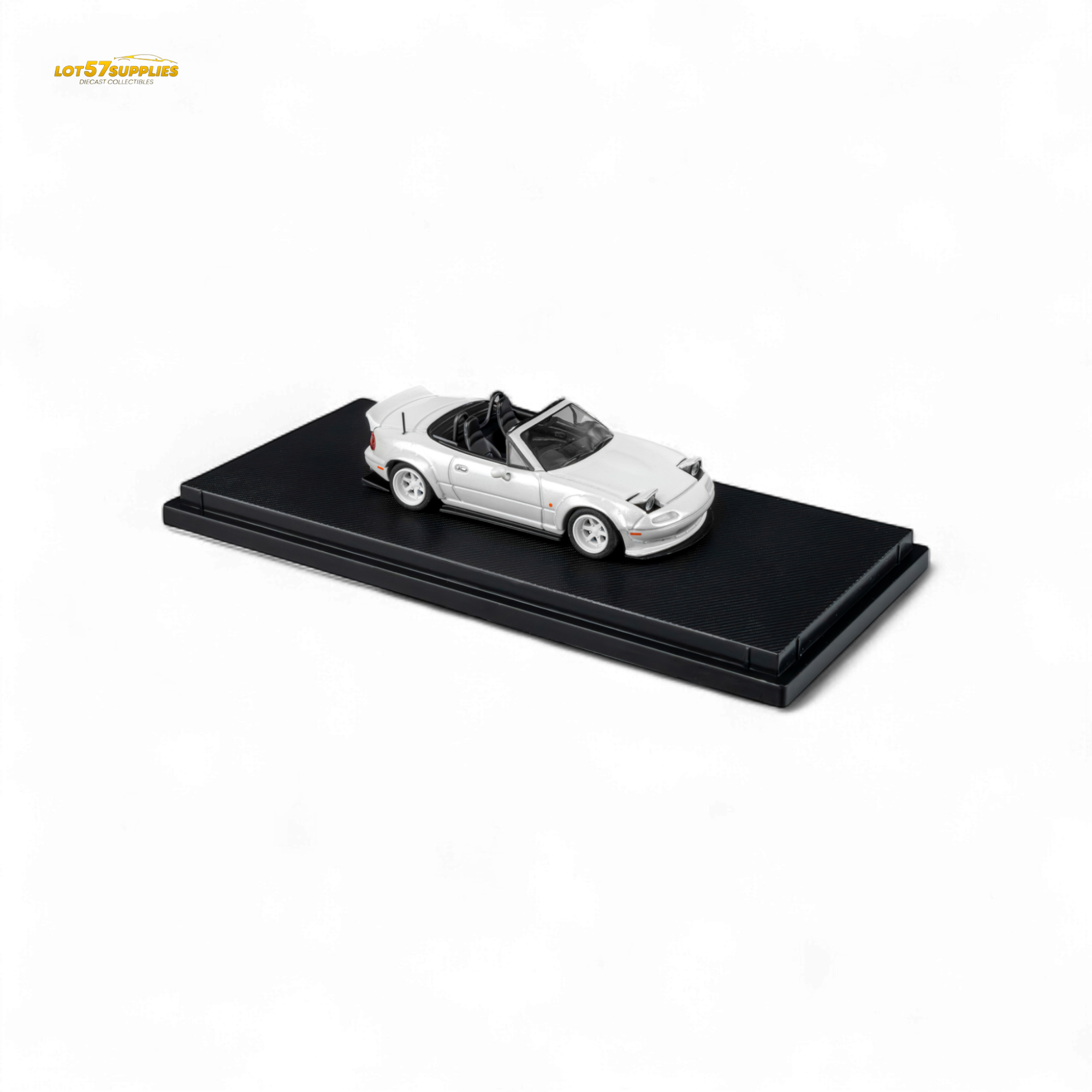 (Pre-Order) Microturbo Custom MX5 Rocket Bunny - Metallic White 1:64 - Collectors World Toys