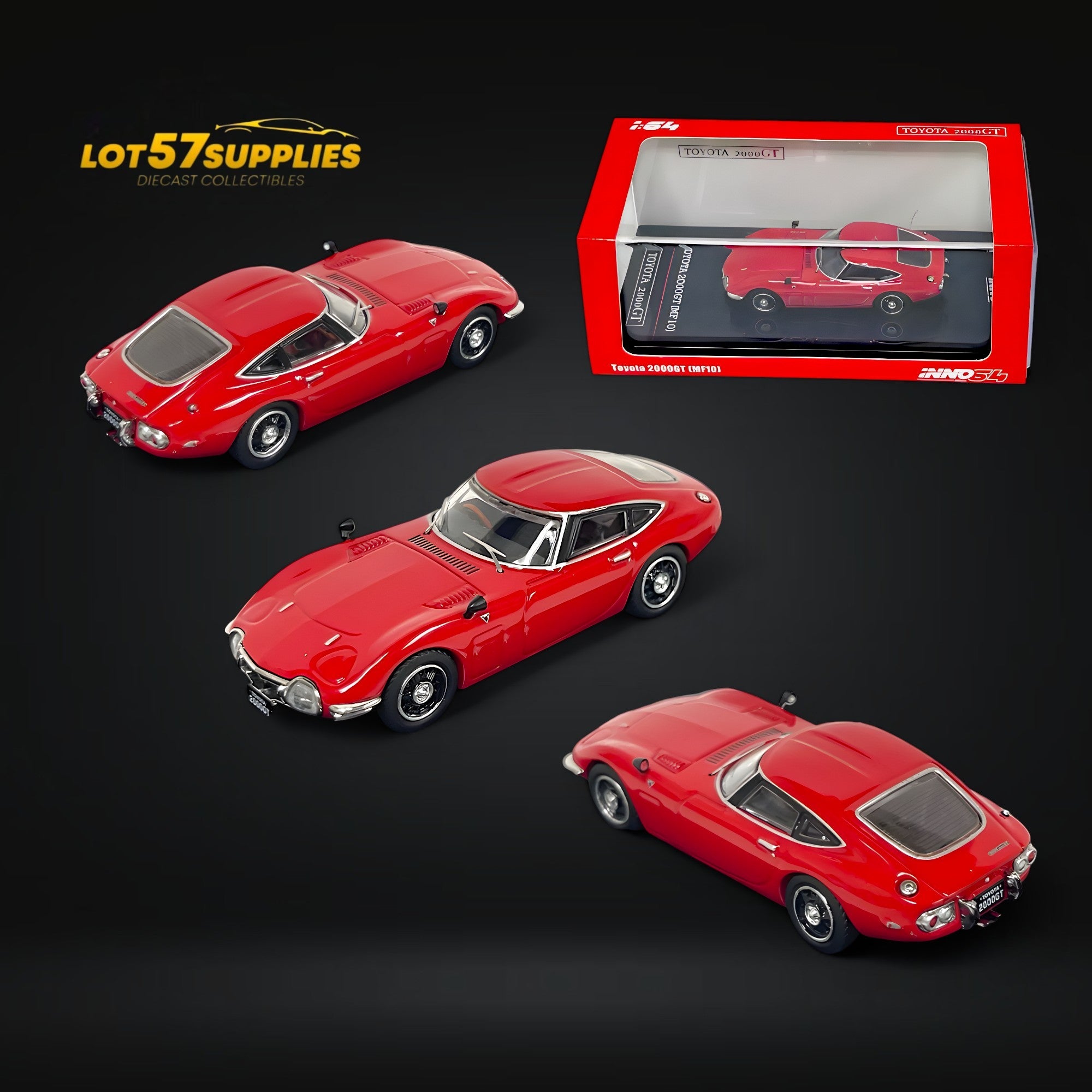 Inno64 Toyota 2000GT (MF10) in Red 1:64 Main image