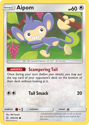 Aipom 169/236 - SM  Cosmic Eclipse Reverse Holofoil Main image