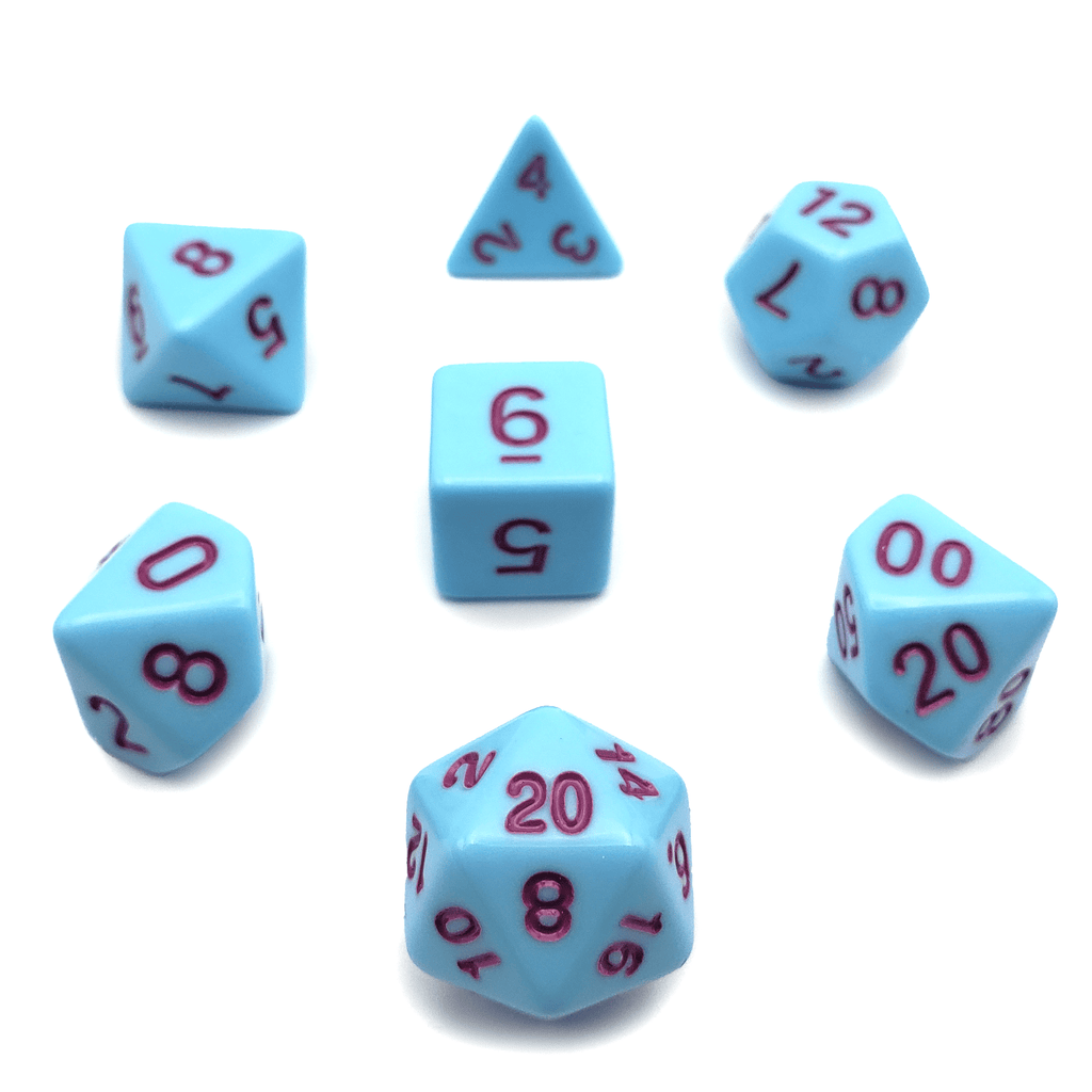 Bluebird - 7 Piece DnD Dice Set | Acrylic RPG Gaming Dice - Collectors World Toys