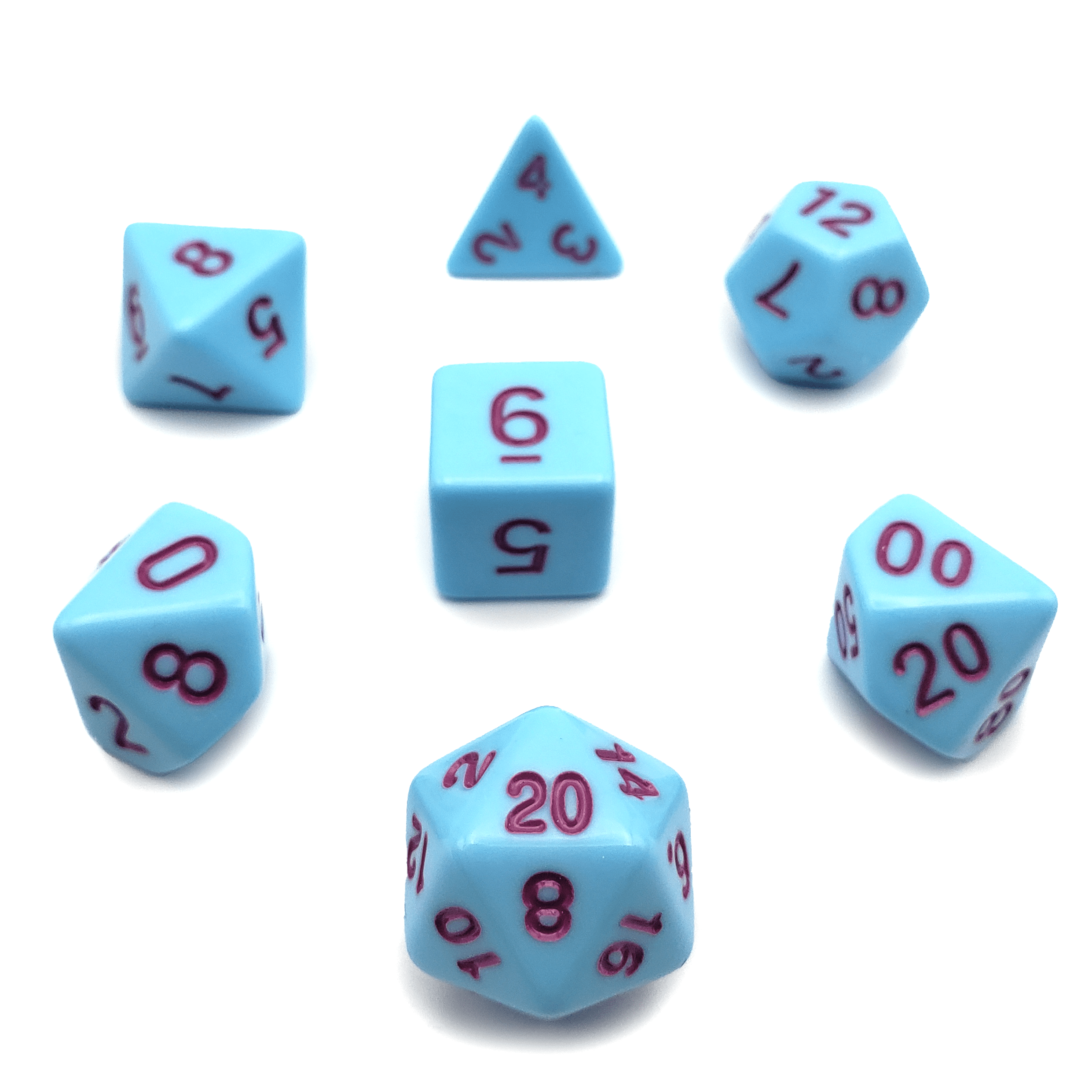 Bluebird - 7 Piece DnD Dice Set | Acrylic RPG Gaming Dice - Collectors World Toys