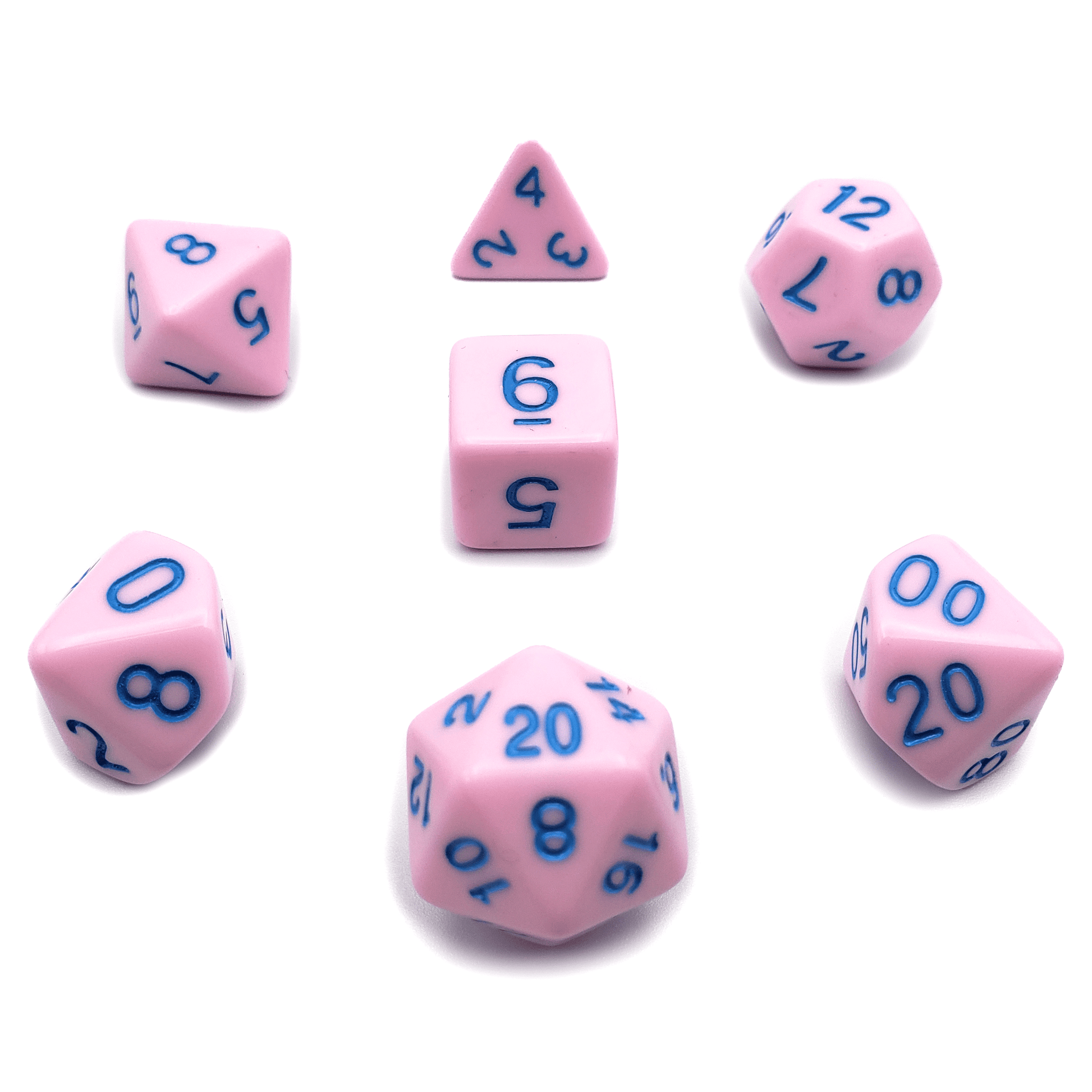 Cotton Candy - 7 Piece DnD Dice Set | Acrylic RPG Gaming Dice