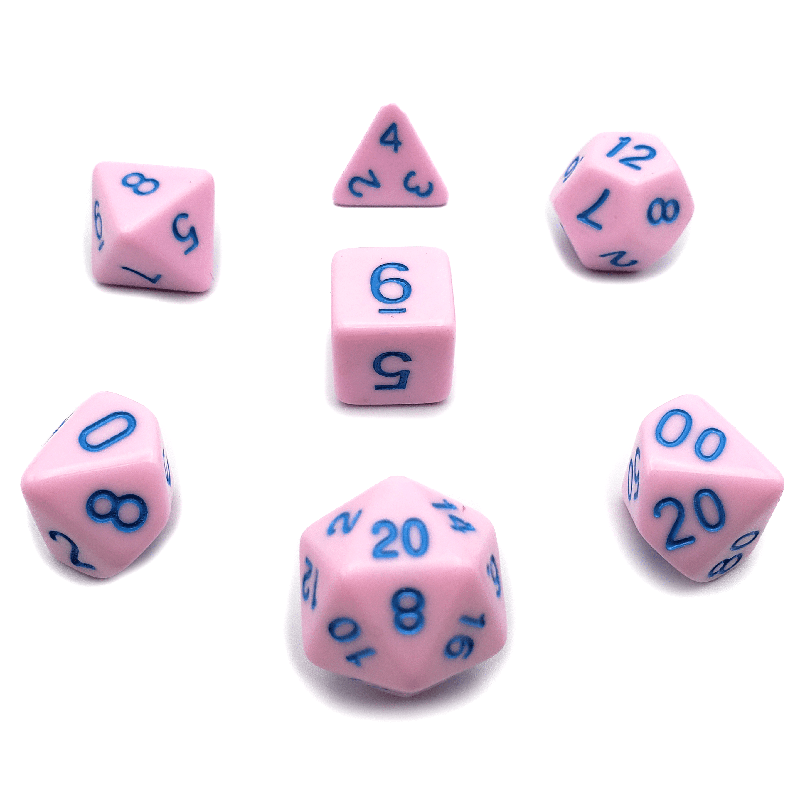 Cotton Candy - 7 Piece DnD Dice Set | Acrylic RPG Gaming Dice - Collectors World Toys