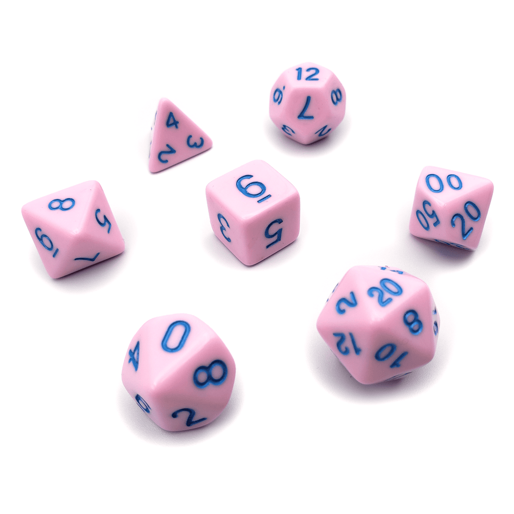 Cotton Candy - 7 Piece DnD Dice Set | Acrylic RPG Gaming Dice - Collectors World Toys