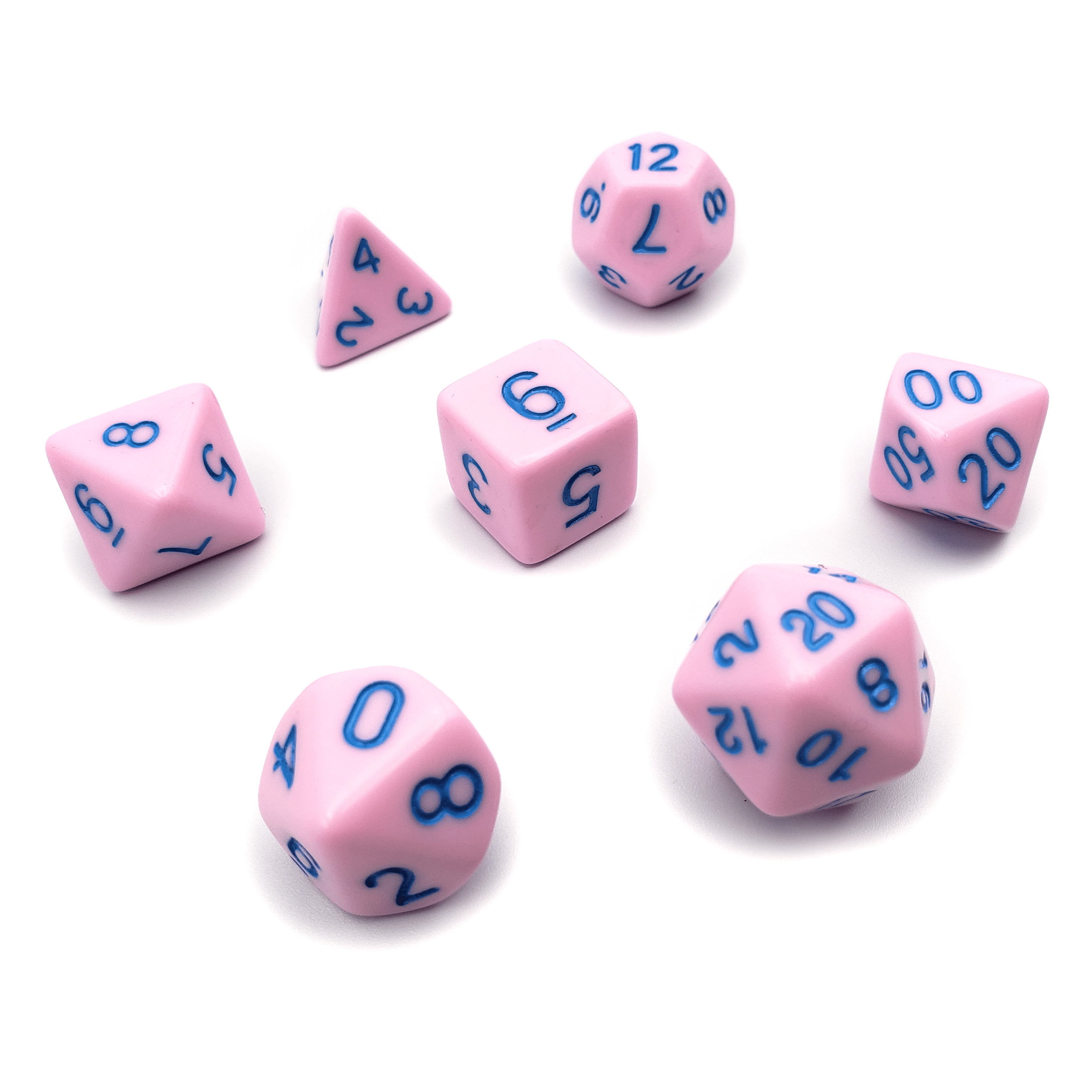 Cotton Candy - 7 Piece DnD Dice Set | Acrylic RPG Gaming Dice - Collectors World Toys