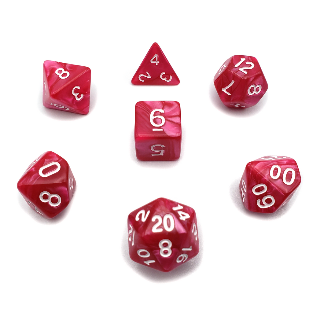 Rose Garden - 7 Piece DnD Dice Set | Acrylic RPG Gaming Dice - Collectors World Toys