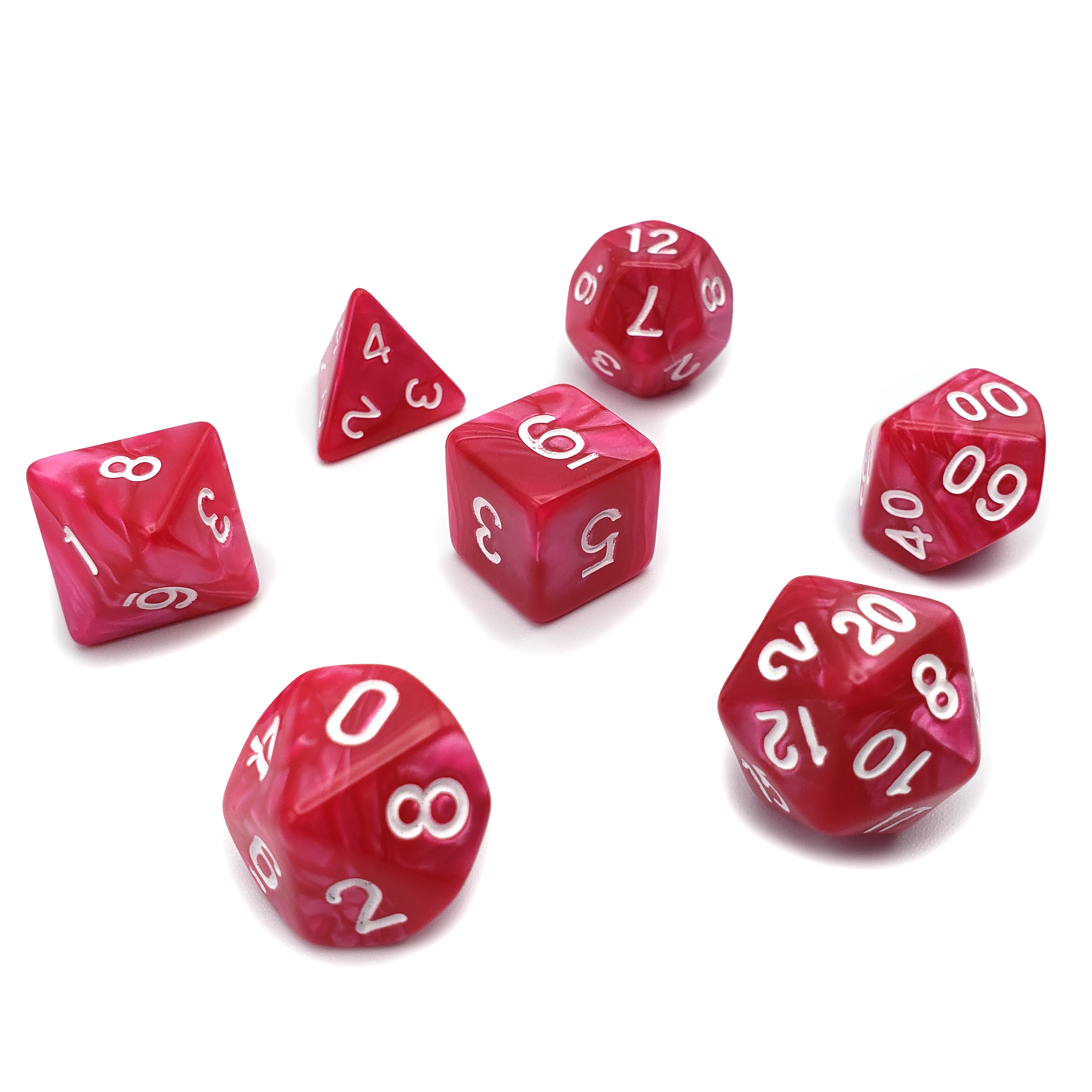 Rose Garden - 7 Piece DnD Dice Set | Acrylic RPG Gaming Dice - Collectors World Toys