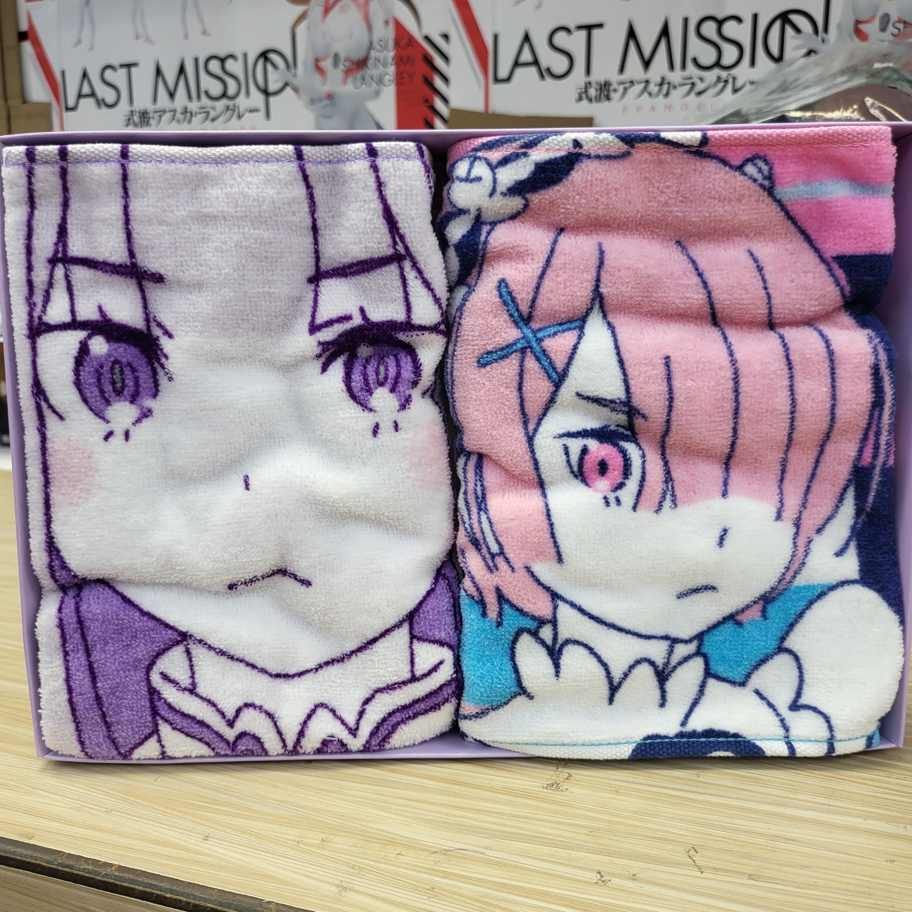 Re:Zero Emilia Rem and Ram Towel Set Vol. 2, 7.8" x 39.3" - Collectors World Toys