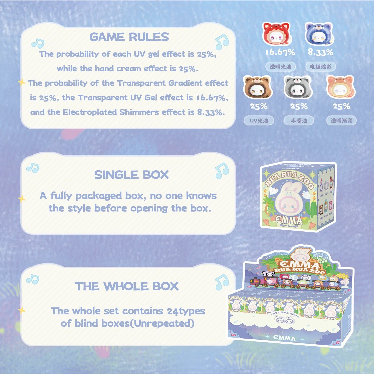 EMMA RUA RUA ZOO blind box (1 Blind Box) - Collectors World Toys