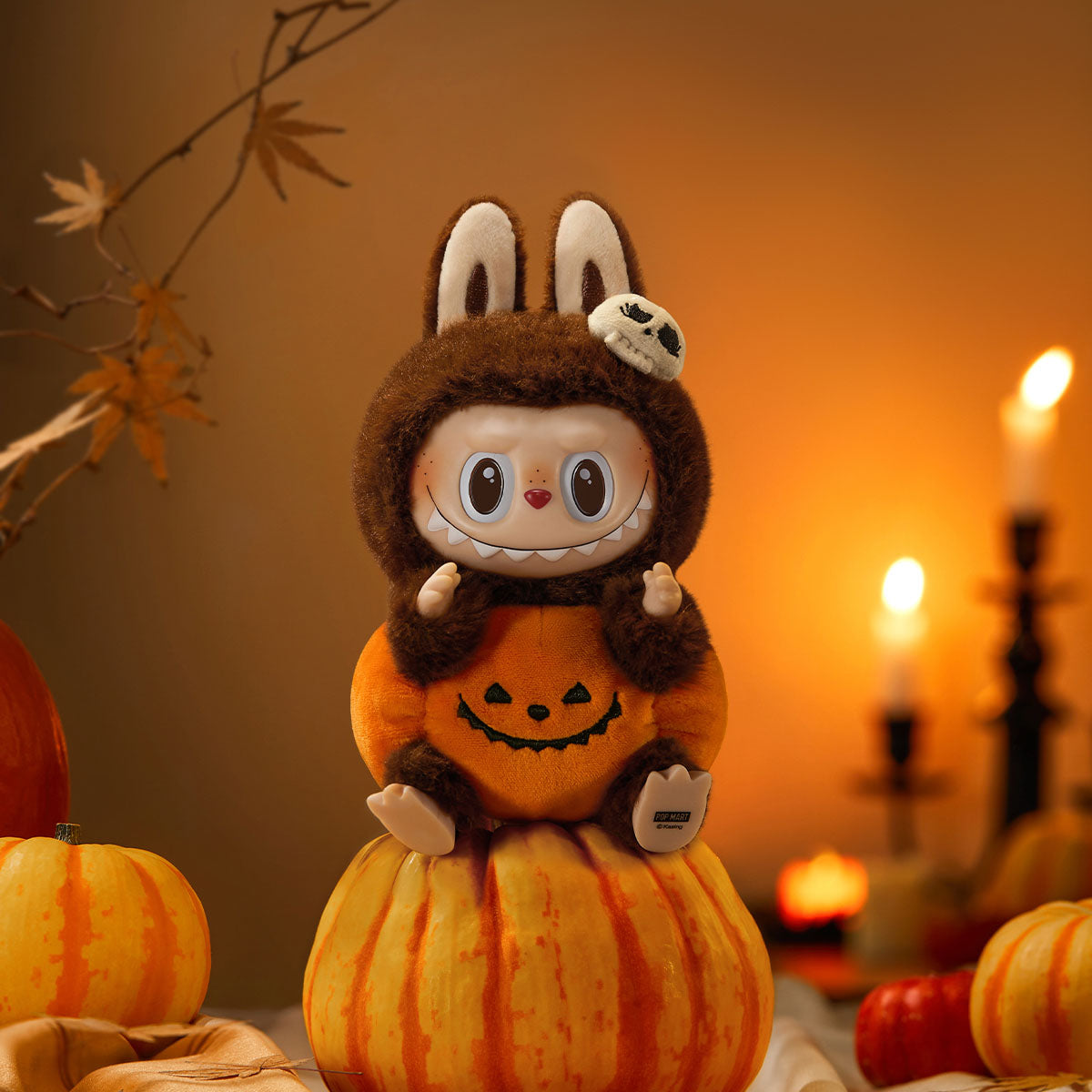 Happy Halloween Party Labubu-Sitting Pumpkin Vinyl Plush Pendant - Collectors World Toys