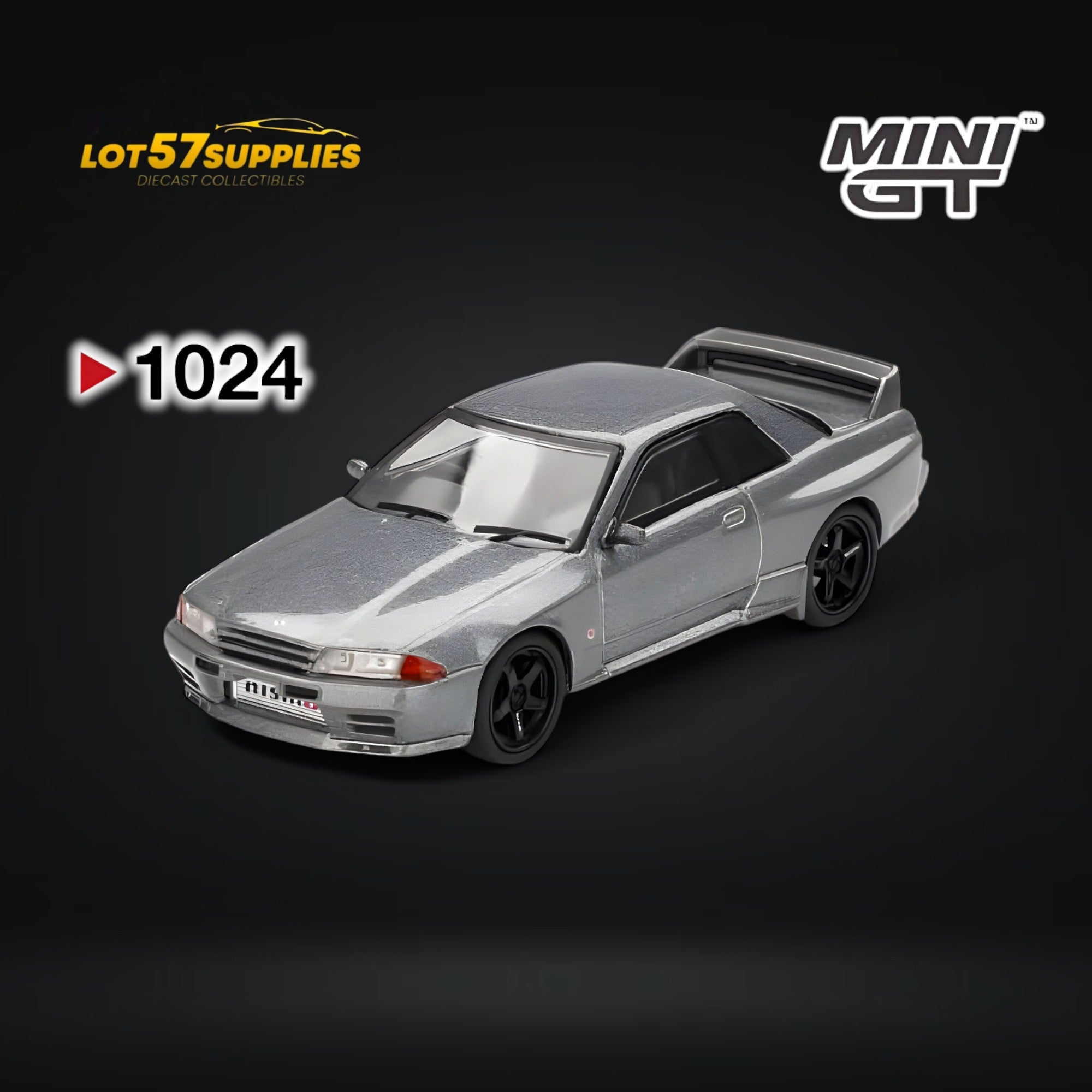 (Pre-Order) Mini-GT Nissan Skyline GT-R (NISMO BNR32 CRS Version) Dark Metal Gray #1024 1:64 - Collectors World Toys Main image