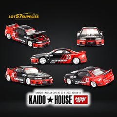 (Pre-Order) Mini-GT x KAIDO Nissan Skyline GT-R (R33) Kaido Works ADVAN 1:64 - Collectors World Toys